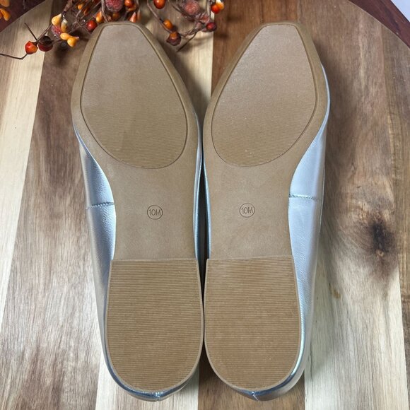 Steve Madden Womens Seemly Ballet Flats Slip On Shoes Sz 10 in Silver Metal - Picture 10 of 10